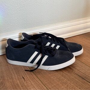 Adidas Women’s Dark Blue Sneakers with White Stripes